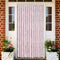 vidaXL - Vliegengordijn - 118x220 - cm - chenille - zilvergrijs - en - roze