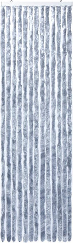 vidaXL - Vliegengordijn - 118x220 - cm - chenille - zilverkleurig