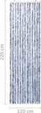 vidaXL - Vliegengordijn - 118x220 - cm - chenille - zilverkleurig