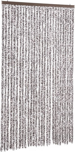 vidaXL - Vliegengordijn - 120x220 - cm - chenille - bruin - en - beige
