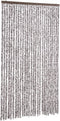 vidaXL - Vliegengordijn - 120x220 - cm - chenille - bruin - en - beige