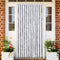 vidaXL - Vliegengordijn - 120x220 - cm - chenille - grijs - en - wit