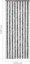 vidaXL - Vliegengordijn - 120x220 - cm - chenille - grijs - en - wit