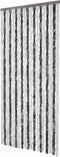 vidaXL - Vliegengordijn - 120x220 - cm - chenille - grijs - en - wit