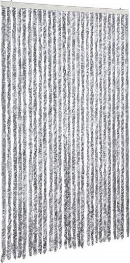 vidaXL - Vliegengordijn - 120x220 - cm - chenille - wit - en - grijs