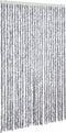 vidaXL - Vliegengordijn - 120x220 - cm - chenille - wit - en - grijs