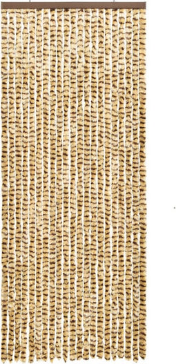 vidaXL - Vliegengordijn - 56x185 - cm - chenille - beige - en - bruin