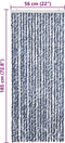 vidaXL - Vliegengordijn - 56x185 - cm - chenille - blauw, - wit - en - zilver
