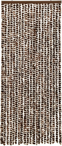 vidaXL - Vliegengordijn - 56x185 - cm - chenille - bruin - en - wit