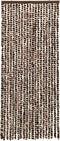 vidaXL - Vliegengordijn - 56x185 - cm - chenille - bruin - en - wit