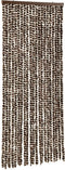 vidaXL - Vliegengordijn - 56x185 - cm - chenille - bruin - en - wit