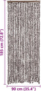 vidaXL - Vliegengordijn - 56x185 - cm - chenille - bruin - en - wit