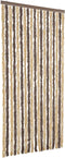 vidaXL - Vliegengordijn - 56x185 - cm - chenille - donkerbruin - en - beige