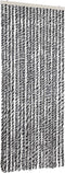 vidaXL - Vliegengordijn - 56x185 - cm - chenille - grijs - en - zwart-wit