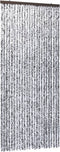 vidaXL - Vliegengordijn - 56x185 - cm - chenille - grijs - en - wit