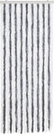 vidaXL - Vliegengordijn - 56x185 - cm - chenille - grijs - en - wit