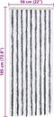 vidaXL - Vliegengordijn - 56x185 - cm - chenille - grijs - en - wit
