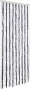 vidaXL - Vliegengordijn - 56x185 - cm - chenille - grijs - en - wit