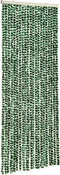 vidaXL - Vliegengordijn - 56x185 - cm - chenille - groen - en - wit