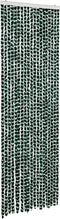 vidaXL - Vliegengordijn - 56x185 - cm - chenille - groen - en - wit