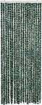 vidaXL - Vliegengordijn - 56x185 - cm - chenille - groen - en - wit