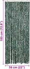 vidaXL - Vliegengordijn - 56x185 - cm - chenille - groen - en - wit