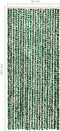 vidaXL - Vliegengordijn - 56x185 - cm - chenille - groen - en - wit