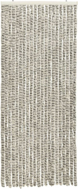 vidaXL - Vliegengordijn - 56x185 - cm - chenille - licht- - en - donkergrijs