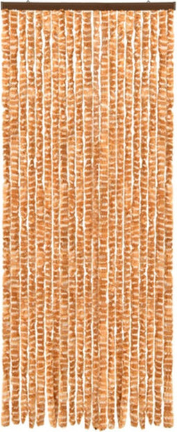 vidaXL - Vliegengordijn - 56x185 - cm - chenille - oker - en - wit