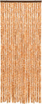 vidaXL - Vliegengordijn - 56x185 - cm - chenille - oker - en - wit
