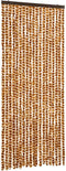 vidaXL - Vliegengordijn - 56x185 - cm - chenille - oker - en - wit