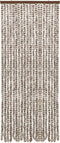 vidaXL - Vliegengordijn - 56x185 - cm - chenille - taupe - en - wit