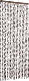 vidaXL - Vliegengordijn - 56x185 - cm - chenille - taupe - en - wit