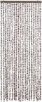 vidaXL - Vliegengordijn - 56x185 - cm - chenille - taupe - en - wit