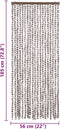 vidaXL - Vliegengordijn - 56x185 - cm - chenille - taupe - en - wit