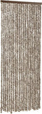 vidaXL - Vliegengordijn - 56x185 - cm - chenille - taupe - en - wit