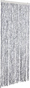 vidaXL - Vliegengordijn - 56x185 - cm - chenille - wit - en - grijs