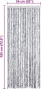 vidaXL - Vliegengordijn - 56x185 - cm - chenille - wit - en - grijs
