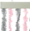vidaXL - Vliegengordijn - 56x185 - cm - chenille - zilvergrijs - en - roze