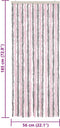 vidaXL - Vliegengordijn - 56x185 - cm - chenille - zilvergrijs - en - roze