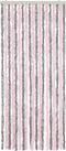 vidaXL - Vliegengordijn - 56x185 - cm - chenille - zilvergrijs - en - roze