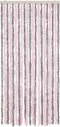 vidaXL - Vliegengordijn - 56x185 - cm - chenille - zilvergrijs - en - roze