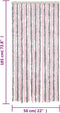 vidaXL - Vliegengordijn - 56x185 - cm - chenille - zilvergrijs - en - roze