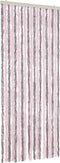 vidaXL - Vliegengordijn - 56x185 - cm - chenille - zilvergrijs - en - roze