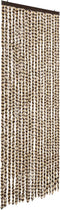 vidaXL - Vliegengordijn - 56x200 - cm - chenille - beige - en - bruin