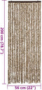 vidaXL - Vliegengordijn - 56x200 - cm - chenille - beige - en - bruin