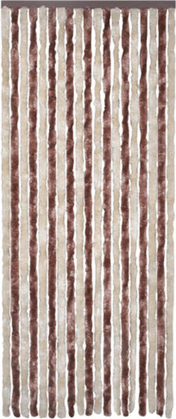 vidaXL - Vliegengordijn - 56x200 - cm - chenille - beige - en - lichtbruin