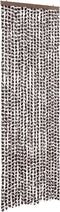vidaXL - Vliegengordijn - 56x200 - cm - chenille - bruin - en - wit