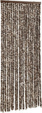 vidaXL - Vliegengordijn - 56x200 - cm - chenille - bruin - en - wit