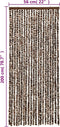 vidaXL - Vliegengordijn - 56x200 - cm - chenille - bruin - en - wit